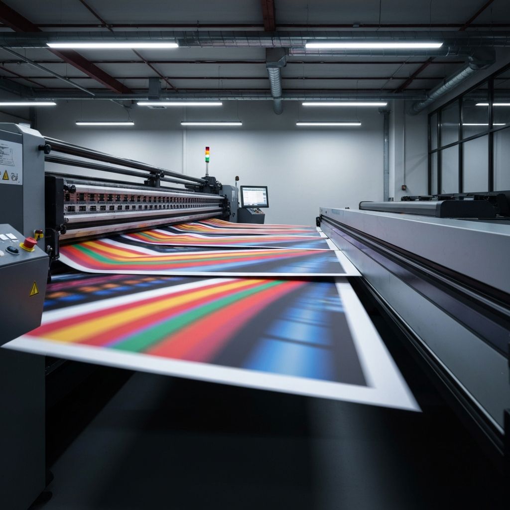 Professional printing press in action